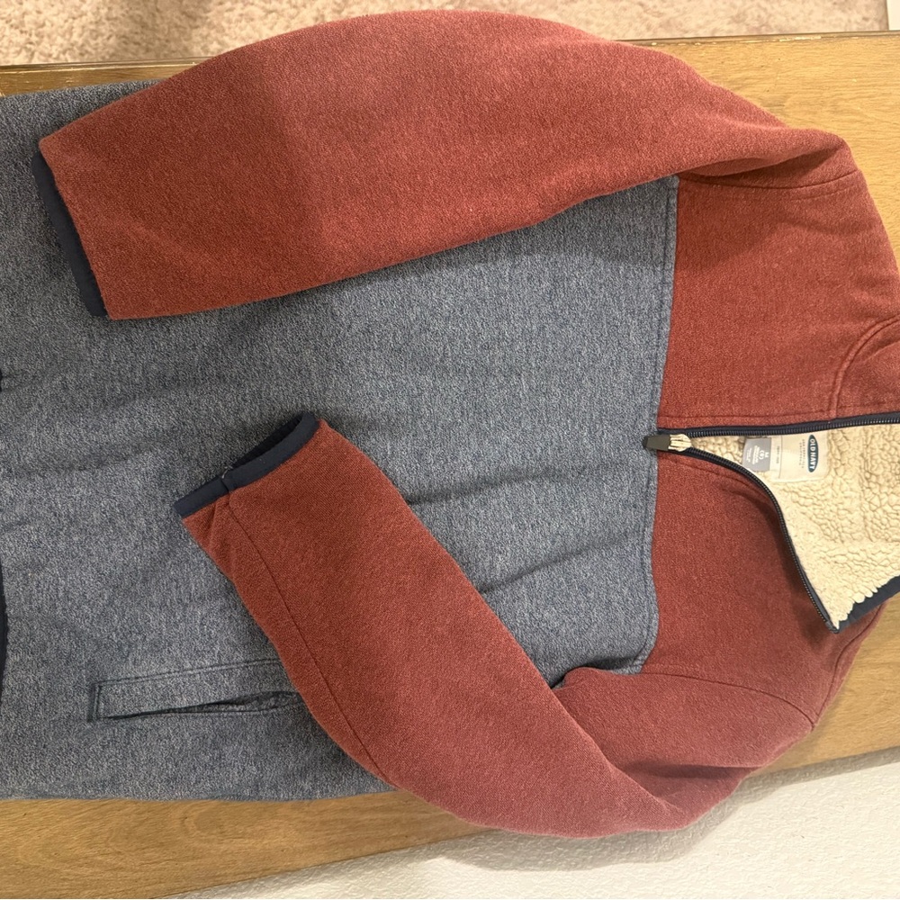 Old Navy Boy's Red and Gray Sweater